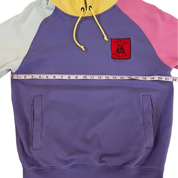 Teddy Fresh Color-block Heavyweight 100% Cotton Hoodie Size Small EUC - Picture 11 of 13